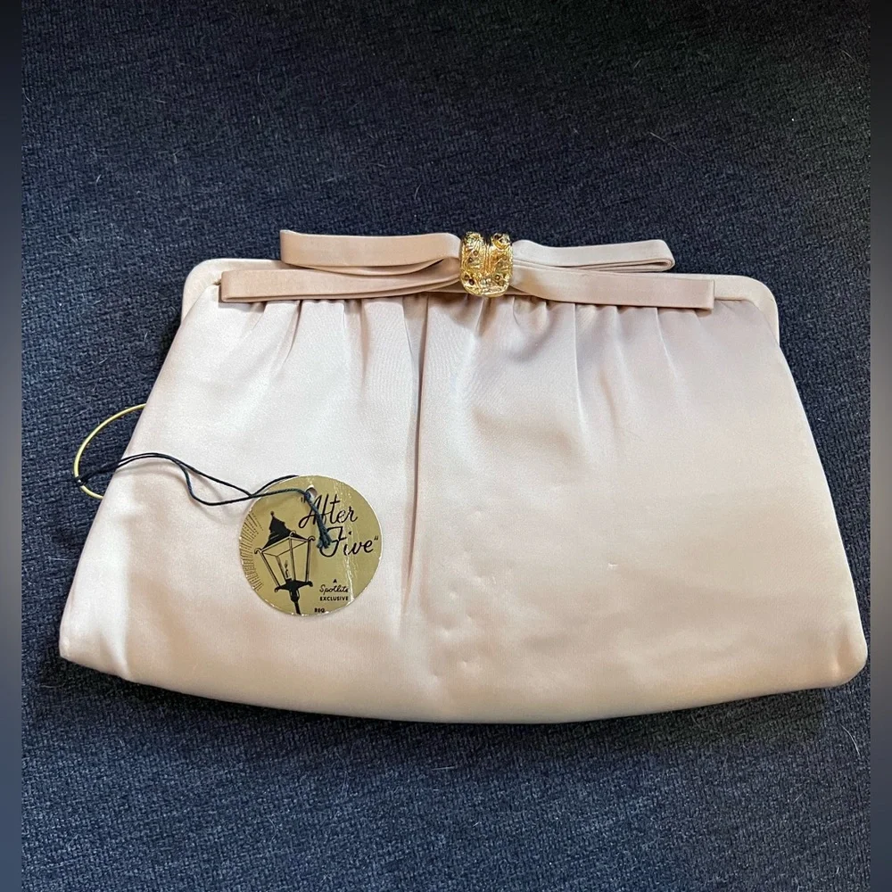 NWT 1950s vintage silk ‘After Five’ Lowy &Mund evening clutch purse w coin purse - Picture 1 of 9